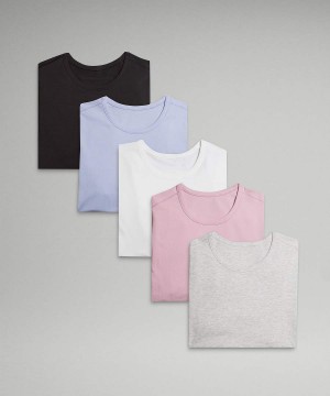 Lululemon 5 Year Basic 5 Pack T-shirt Herr Svarta Vita Blå Beige Sverige | DPEHIN421