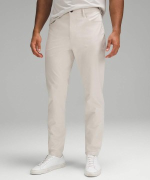 Lululemon ABC Bonded Twill 5 Pocket Byxor Herr Beige Vita Sverige | DHGMQS304
