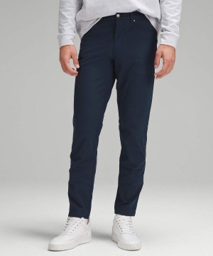 Lululemon ABC Klassiska-Fit 5 Pocket 28"L Warpstreme Byxor Herr Marinblå Sverige | SXJUGC486
