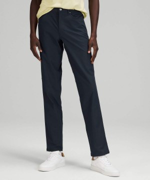 Lululemon ABC Klassiska-Fit 5 Pocket 32"L Warpstreme Byxor Herr Marinblå Sverige | NRYJIQ532