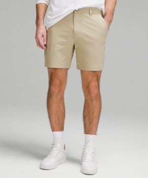 Lululemon ABC Klassiska-Fit 7" Warpstreme Shorts Herr Khaki Sverige | QTDFKG192