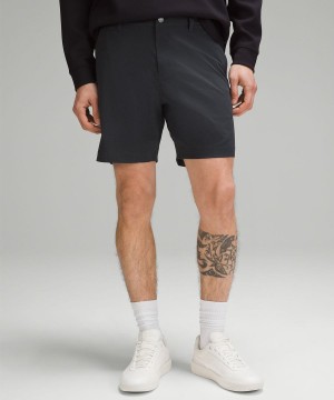 Lululemon ABC Klassiska-Fit 7" WovenAir Shorts Herr Obsidian Sverige | UFASJZ854