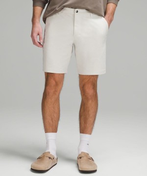 Lululemon ABC Klassiska-Fit 9" Warpstreme Shorts Herr Beige Sverige | PZBJUT412