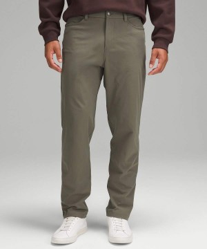Lululemon ABC Relaxed-Fit 5 Pocket 30"L Warpstreme Byxor Herr Mörkgröna Sverige | VQHWOT926