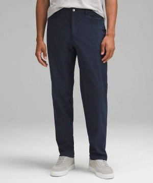 Lululemon ABC Relaxed-Fit 5 Pocket 32"L Warpstreme Byxor Herr Marinblå Sverige | KVZGBY350