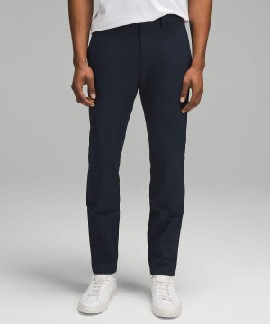 Lululemon ABC Slim-Fit 32"L Stretch Bomull VersaTwill Byxor Herr Marinblå Sverige | IKPQCL025