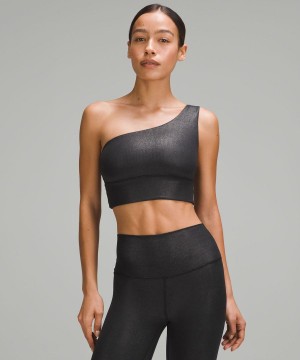 Lululemon Align™ Asymmetrical Räfflad Bra Light Support C/D Cup Shine Sport BH Dam Svarta Sverige | ERHQCW960