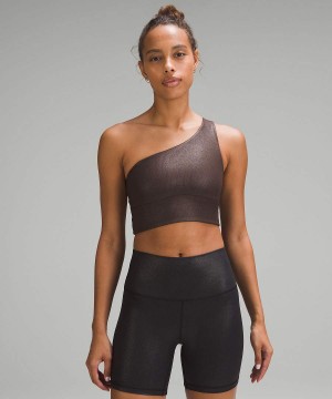 Lululemon Align™ Asymmetrical Räfflad Bra Light Support A/B Cup Shine Sport BH Dam Choklad Sverige | NCTSVP046