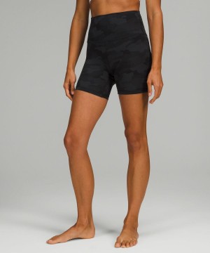 Lululemon Align™ High-Rise 6" Shorts Dam Camo Svarta Olika Färger Sverige | YWRCEN283