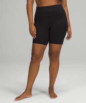 Lululemon Align™ High-Rise 8" Logo Shorts Dam Svarta Sverige | UDJIZL261