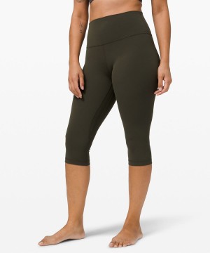 Lululemon Align™ High-Rise Crop 17" Tights Dam Mörkolivgröna Sverige | BCXWMI123