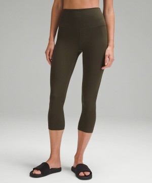 Lululemon Align™ High-Rise Crop 21" Tights Dam Mörkolivgröna Sverige | CHWYUV529