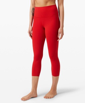 Lululemon Align™ High-Rise Crop 21" Tights Dam Mörkröda Sverige | IPEYWU710