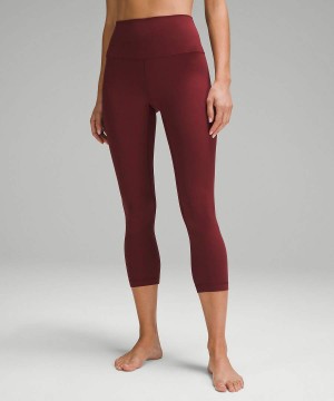 Lululemon Align™ High-Rise Crop 23" Tights Dam Röda Vinröda Sverige | SJREXW987