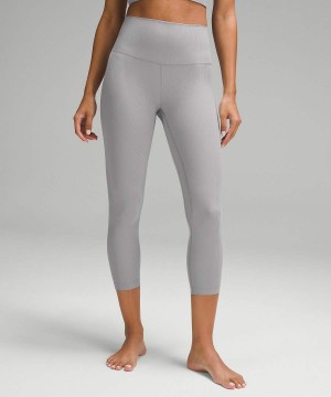 Lululemon Align™ High-Rise Räfflad Crop 23" Tights Dam Grå Sverige | NQPAKC735