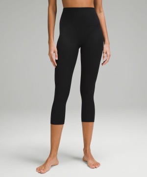 Lululemon Align™ High-Rise Räfflad Crop 23" Tights Dam Svarta Sverige | EULWCB768