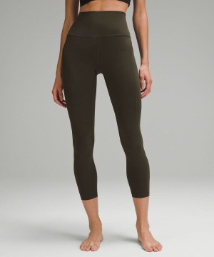 Lululemon Align™ High-Rise with Pockets 25" Tights Dam Mörkolivgröna Sverige | VQDXIF806
