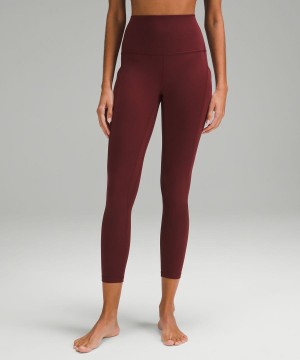 Lululemon Align™ High-Rise with Pockets 25" Tights Dam Röda Vinröda Sverige | HZXCWY364