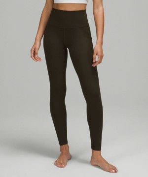Lululemon Align™ High-Rise with Pockets 28" Tights Dam Mörkolivgröna Sverige | WGRSXA268