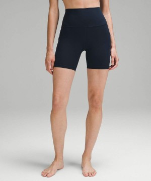 Lululemon Align™ High-Rise with Pockets 6" Shorts Dam Marinblå Sverige | MJSHBR109