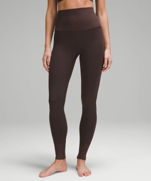 Lululemon Align™ Super-High-Rise Räfflad-Trim 28" Tights Dam Choklad Sverige | QVIPSG548