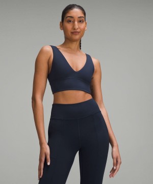 Lululemon Align™ V-Neck Bra Light Support, A/B Cup Sport BH Dam Marinblå Sverige | DZJPCX541