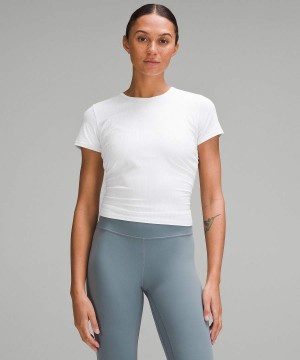 Lululemon All It Takes Räfflad Nulu T-shirt Dam Vita Sverige | AULGMH873