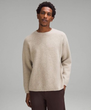 Lululemon Alpaca Ull-Blend Crewneck Tröjor Herr Vita Sverige | ZGLBCT218