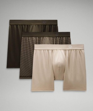 Lululemon Always In Motion Boxer 5" 3 Pack Underkläder Herr Beige Mörkolivgröna Mörkolivgröna Sverige | NBUWAT369