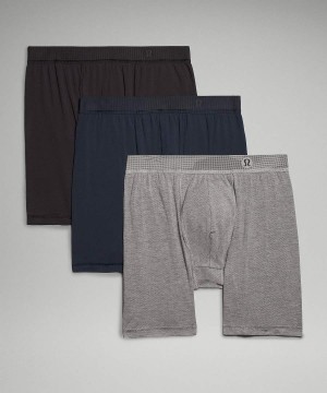 Lululemon Always In Motion Long Mesh Boxer 7" 3 Pack Underkläder Herr Svarta Marinblå Grå Sverige | BXFDRG603