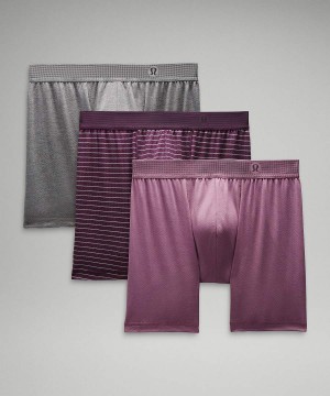 Lululemon Always In Motion Mesh Boxer 5" 3 Pack Underkläder Herr Lila Grå Grå Lila Sverige | GBDULW319