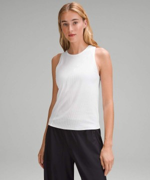 Lululemon Asymmetrical Räfflad Bomull Linne Dam Vita Sverige | CLOXIJ536
