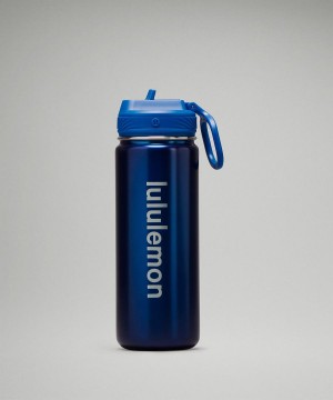 Lululemon Back to Life Sport Bottle 18oz Straw Lid Vattenflaska Herr Blå Sverige | BFHSJI870