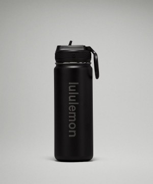Lululemon Back to Life Sport Bottle 18oz Straw Lid Vattenflaska Dam Svarta Sverige | GTCYQX293