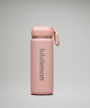Lululemon Back to Life Sport Bottle 18oz Straw Lid Vattenflaska Dam Rosa Vita Sverige | REOCVK605