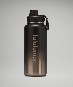 Lululemon Back to Life Sport Bottle 32oz Shine Vattenflaska Dam Svarta Grå Sverige | MUQROK635