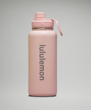 Lululemon Back to Life Sport Bottle 32oz Vattenflaska Dam Rosa Vita Sverige | OZEXVA123
