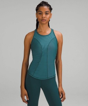 Lululemon Base Pace Two-Toned Räfflad Linne Dam Gröna Blå Sverige | ADQGYW945