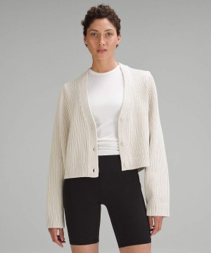 Lululemon Bomull-Blend Cardigan Tröjor Dam Mintgröna Beige Vita Sverige | WNQJEY748