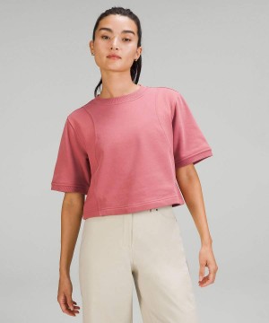 Lululemon Bomull French Terry + Swift T-shirt Dam Rosa Sverige | WOIFYC640