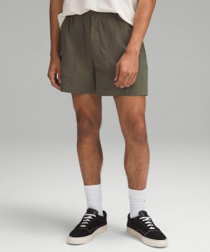 Lululemon Bowline 5" Woven Shorts Herr Olivgröna Sverige | NGTXVA213