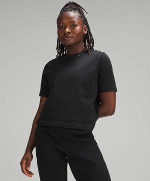 Lululemon Boxy Knit T-shirt Dam Svarta Sverige | LXMUNQ368