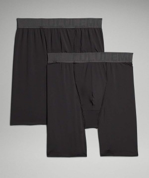 Lululemon Built to Move Long Boxer 7" 2 Pack Underkläder Herr Svarta Svarta Sverige | VTCDQW534