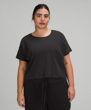 Lululemon Cates Cropped T-shirt Dam Svarta Sverige | BXVKGU850