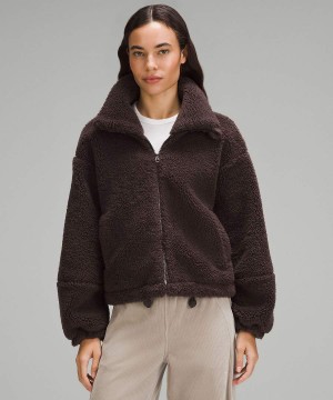 Lululemon Cinchable Fleece Zip-Up Jackor Dam Choklad Sverige | XGJYAS652