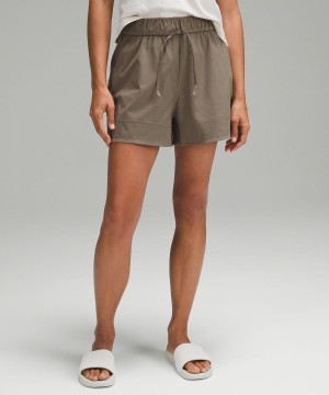 Lululemon Cinchable Midja High-Rise Woven 3.5" Shorts Dam Grå Sverige | UCNHZG234