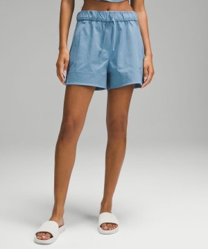 Lululemon Cinchable Midja High-Rise Woven 3.5" Shorts Dam Blå Sverige | BODZLY368