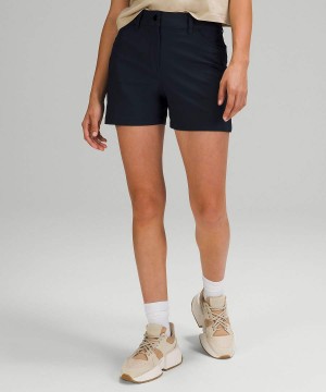 Lululemon City Sleek High-Rise 5 Pocket 4" Shorts Dam Marinblå Sverige | AKNHVR091