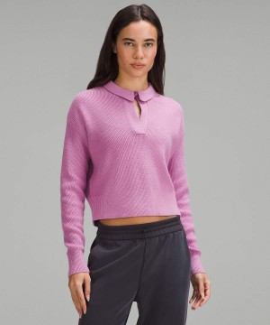 Lululemon Collared Merino Ull-Blend Tröjor Dam Lila Sverige | ZGAOQD578