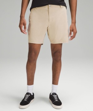 Lululemon Commission Klassiska-Fit 7" Warpstreme Shorts Herr Khaki Sverige | QDBGTN807